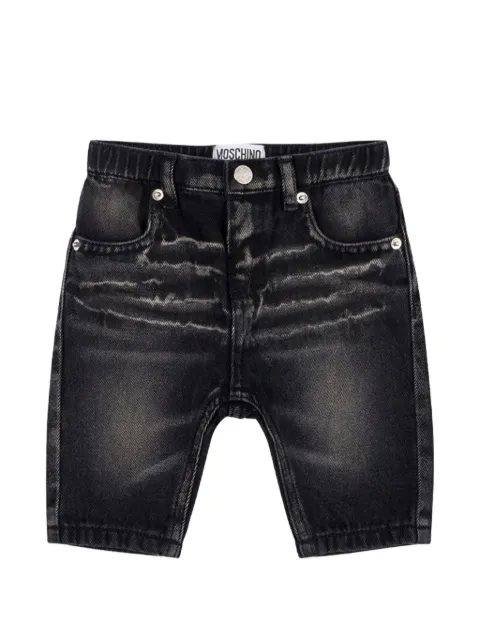 Moschino Kids faded whiskered jeans