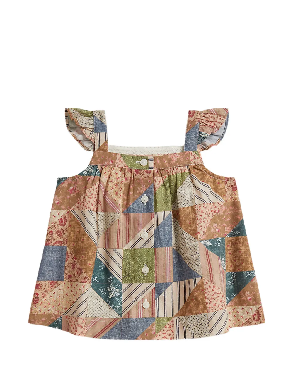 POLO RALPH LAUREN KIDS patchwork ruffled shorts set (set of two) Bruin