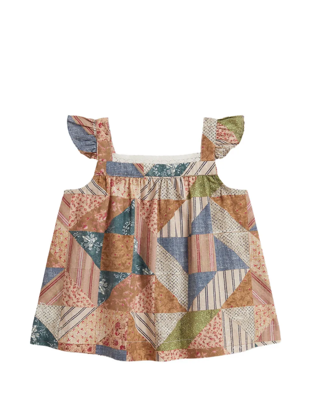 POLO RALPH LAUREN KIDS patchwork ruffled shorts set (set of two) Bruin