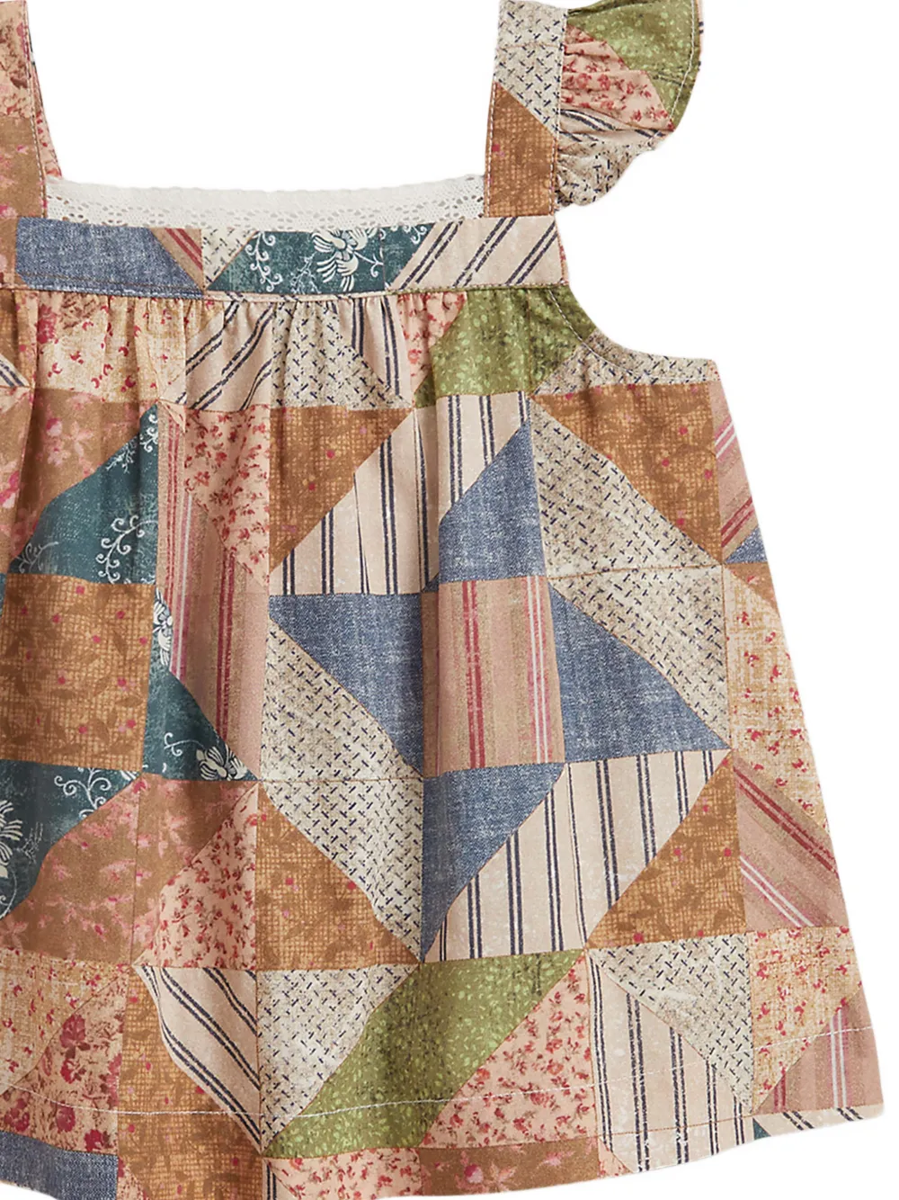POLO RALPH LAUREN KIDS patchwork ruffled shorts set (set of two) Bruin