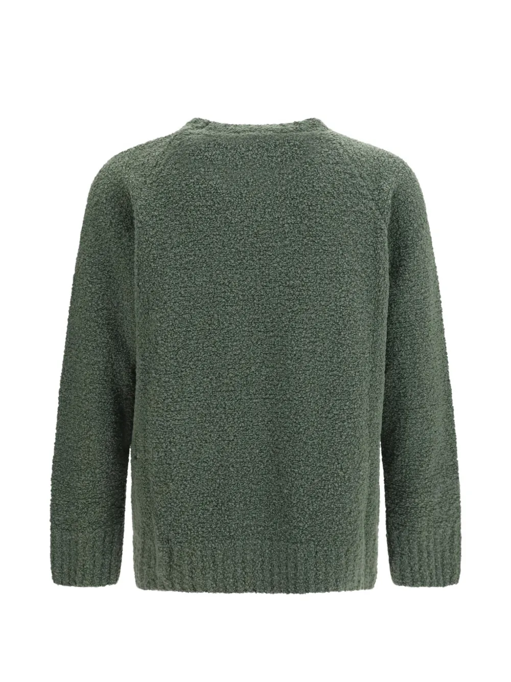 Laneus Bouclé trui met raglan mouwen Groen