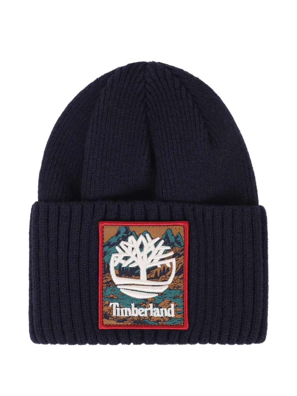 Timberland Kids Berretto a coste con applicazione - Blu