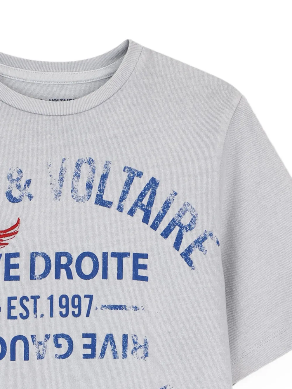 Zadig & Voltaire Kids Katoenen T-shirt met logoprint Grijs