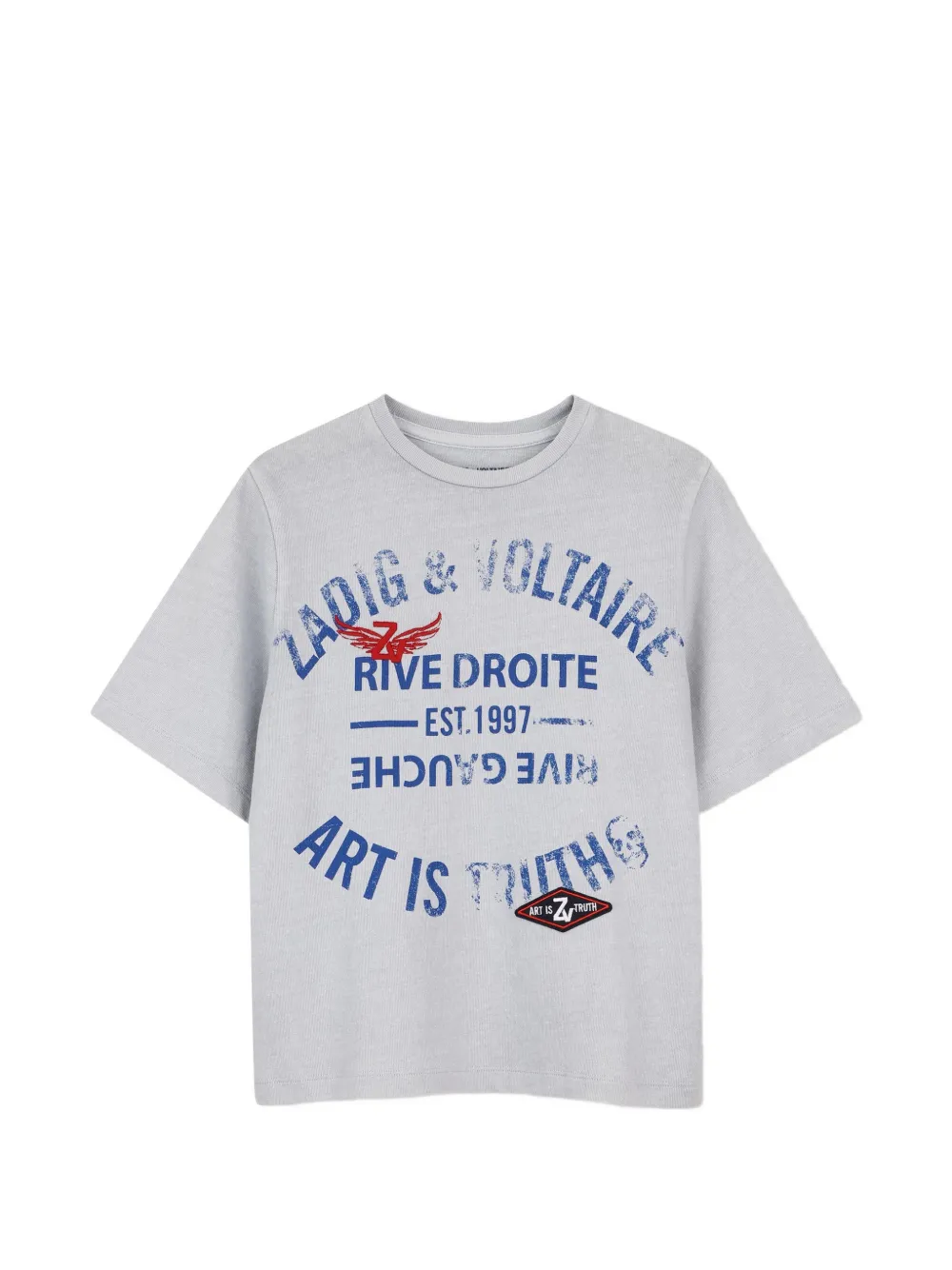 Zadig & Voltaire Kids Katoenen T-shirt met logoprint Grijs