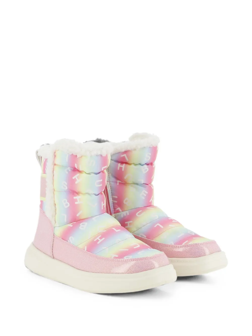 Billieblush quilted glitter-finish boots Roze