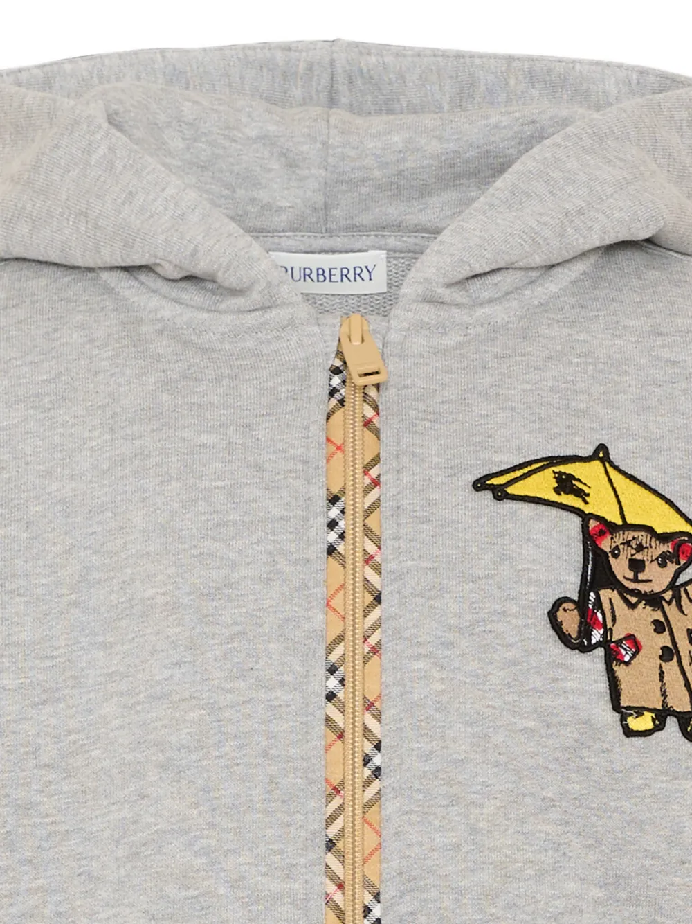 Burberry Kids Thomas Bear hoodie met patch Grijs