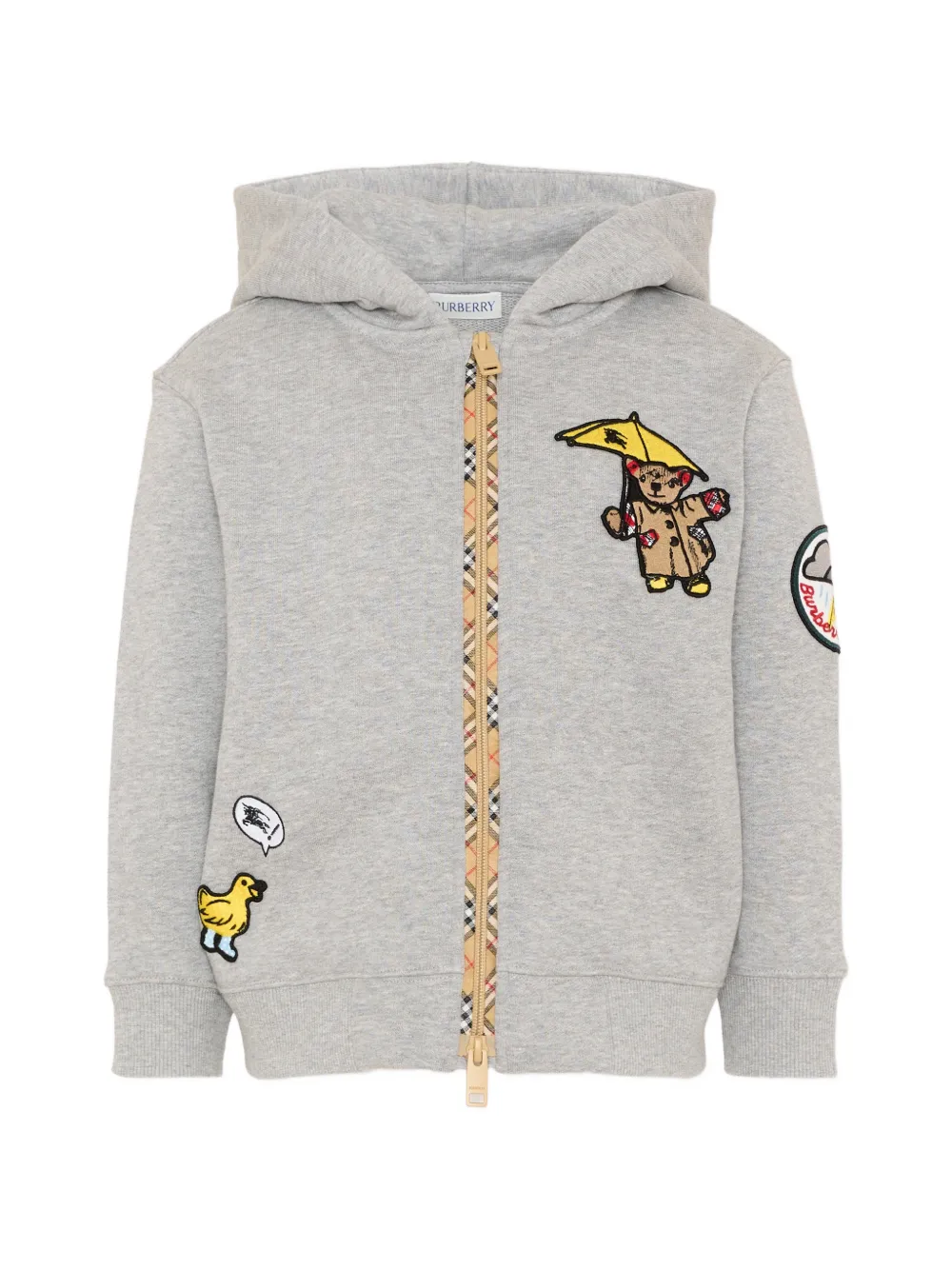Burberry Kids Thomas Bear patch hoodie - Grigio