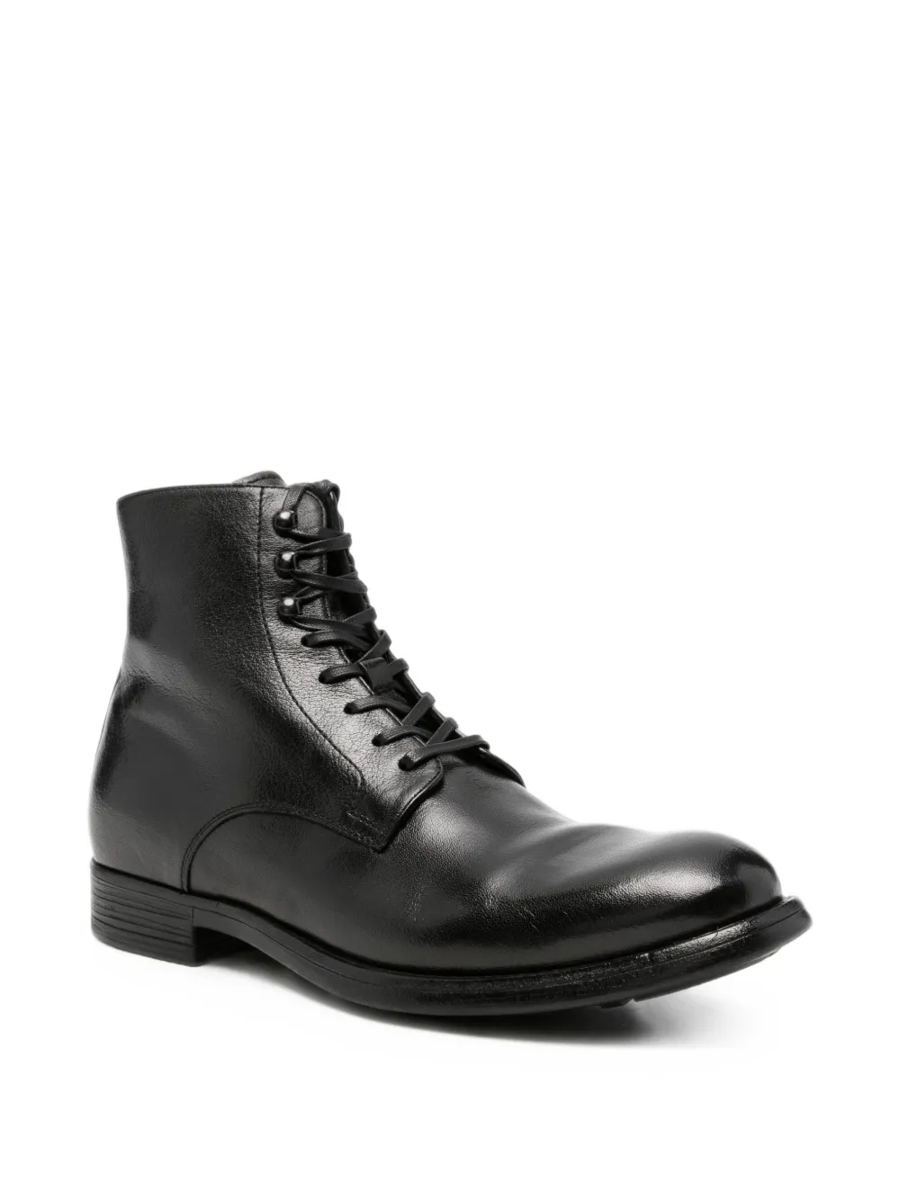 Officine Creative Chronicle lace-up side-zip ankle boots Zwart