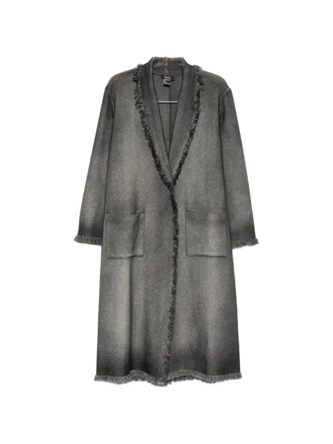 Avant Toi fringed-trim herringbone-weave coat