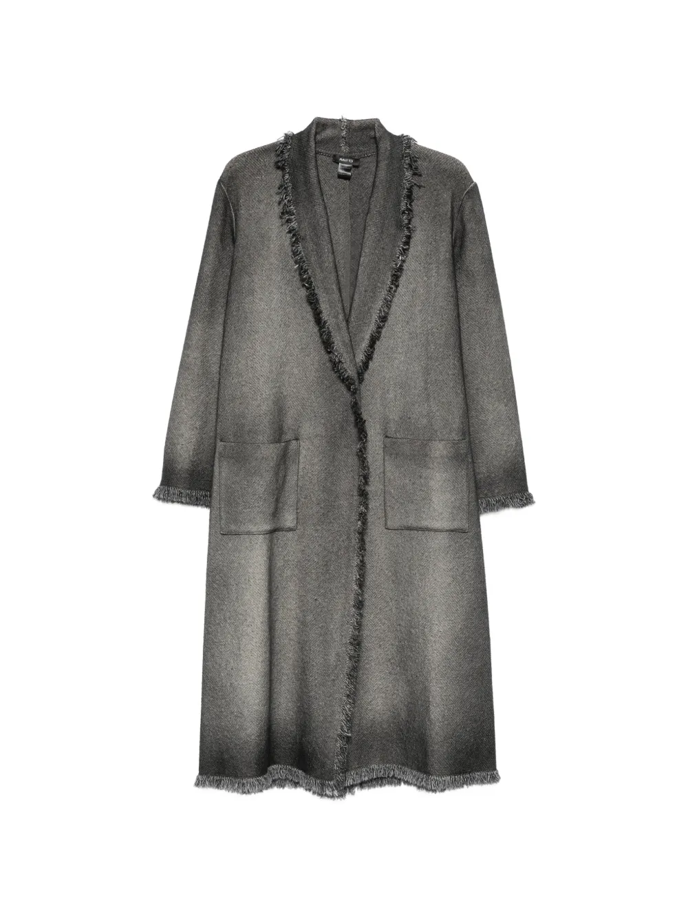 Avant Toi fringed-trim herringbone-weave coat