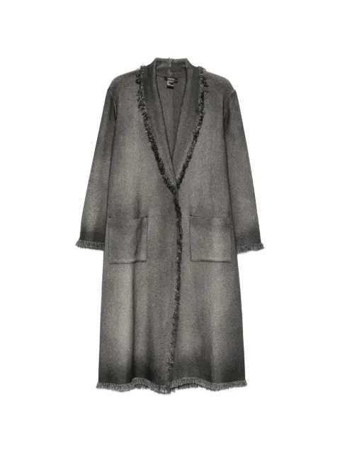 Avant Toi fringed-trim herringbone-weave coat