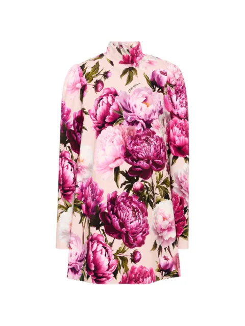 Dolce & Gabbana Kids Peony-print interlock dress