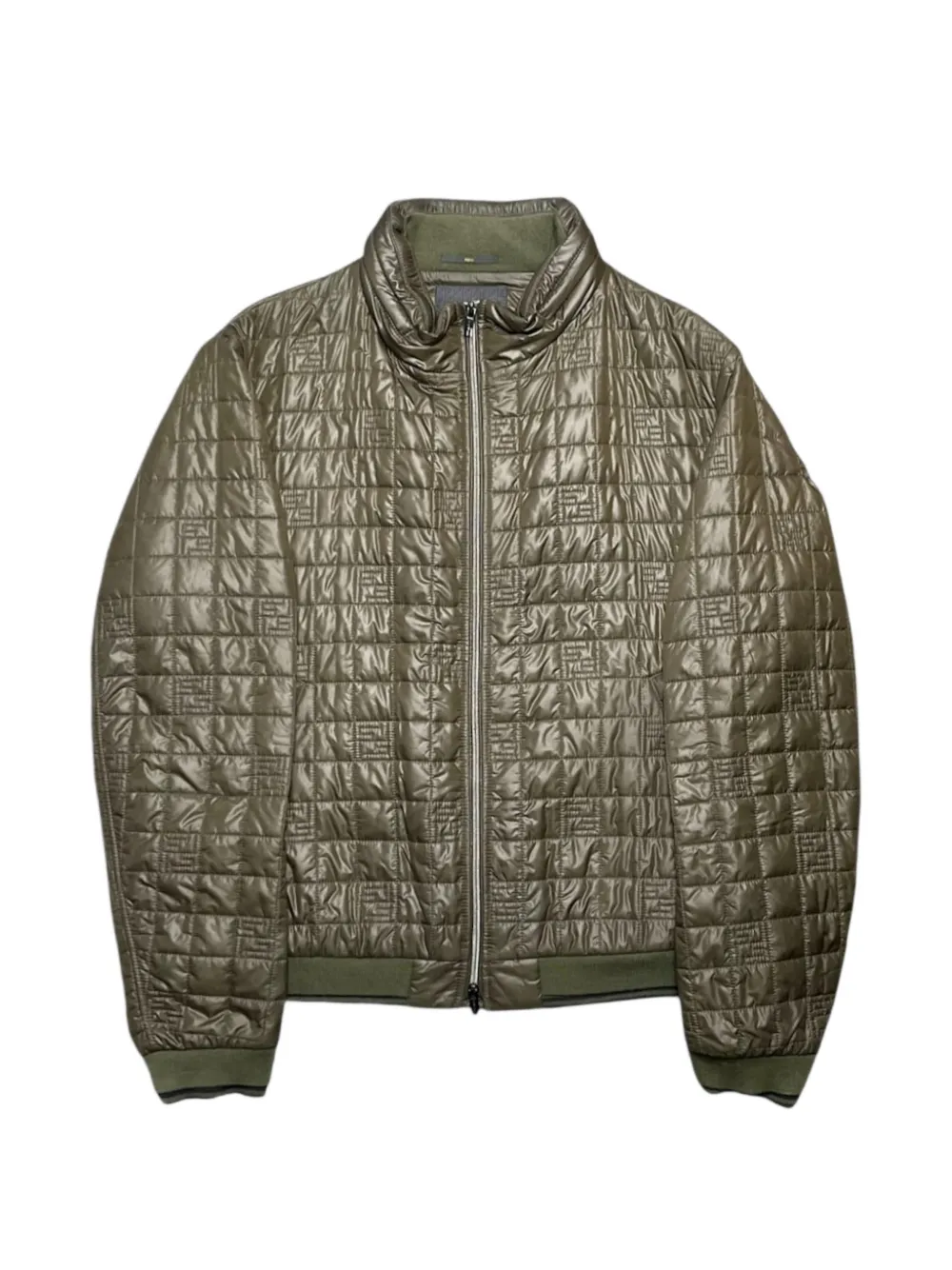 FENDI Bomberthin Techno Grigio quilted bomber jacket - Grün