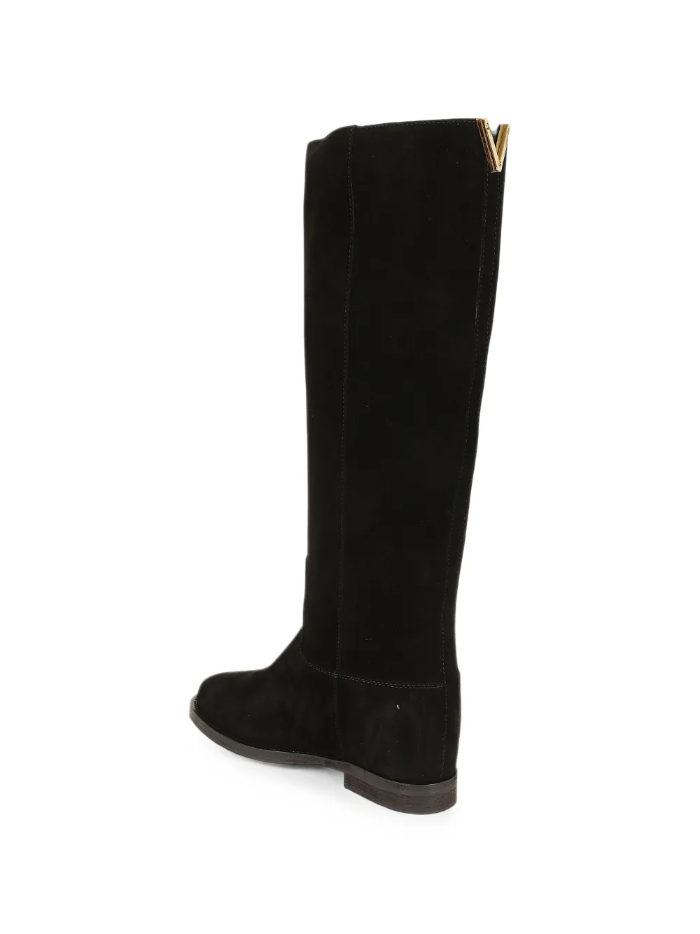 Via Roma 15 logo-plaque knee-high boots Zwart