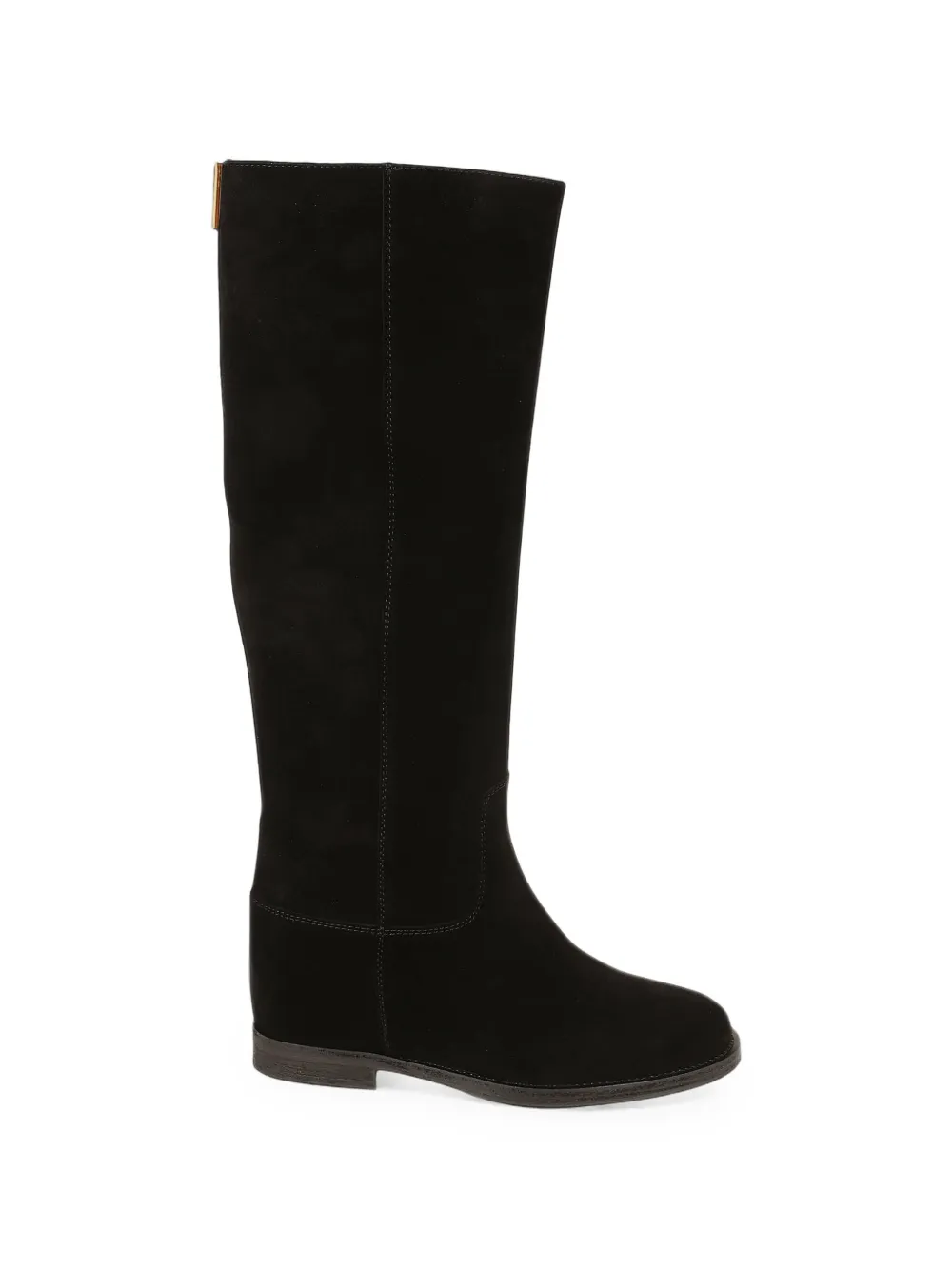 Via Roma 15 logo-plaque knee-high boots Zwart