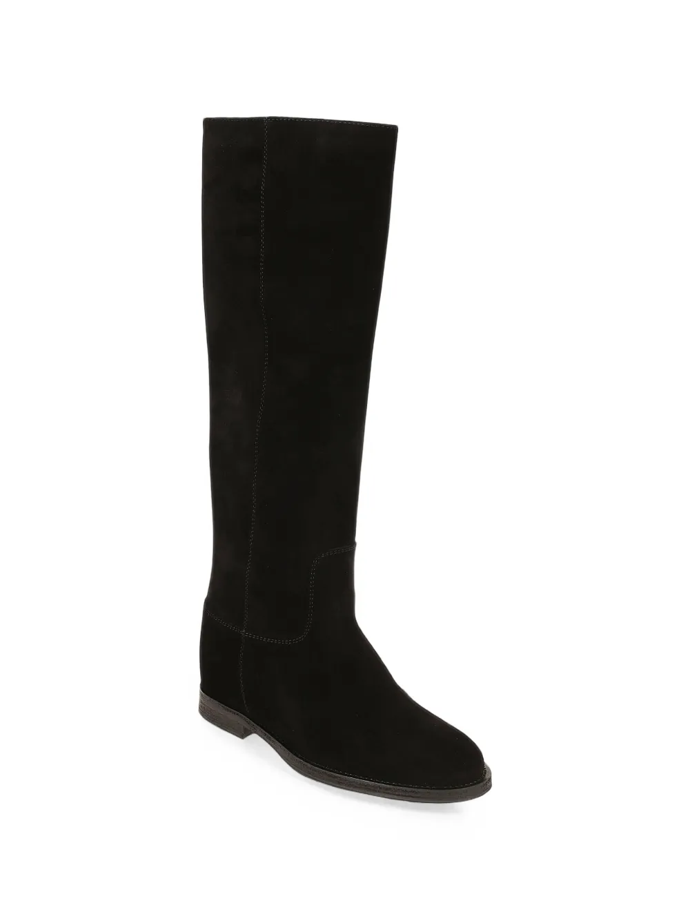 Via Roma 15 logo-plaque knee-high boots Zwart