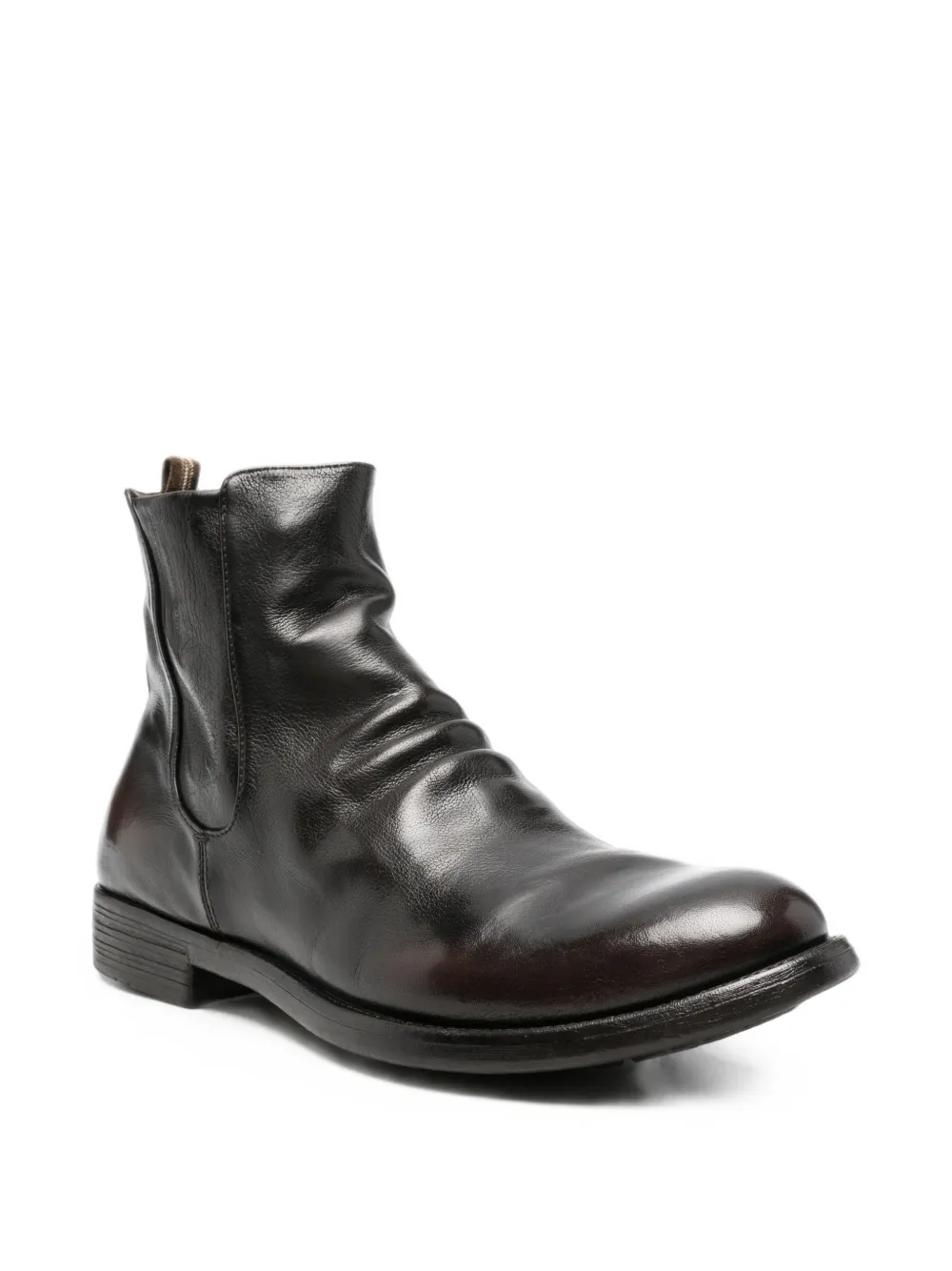 Officine Creative Hive side-zip leather ankle boots Zwart