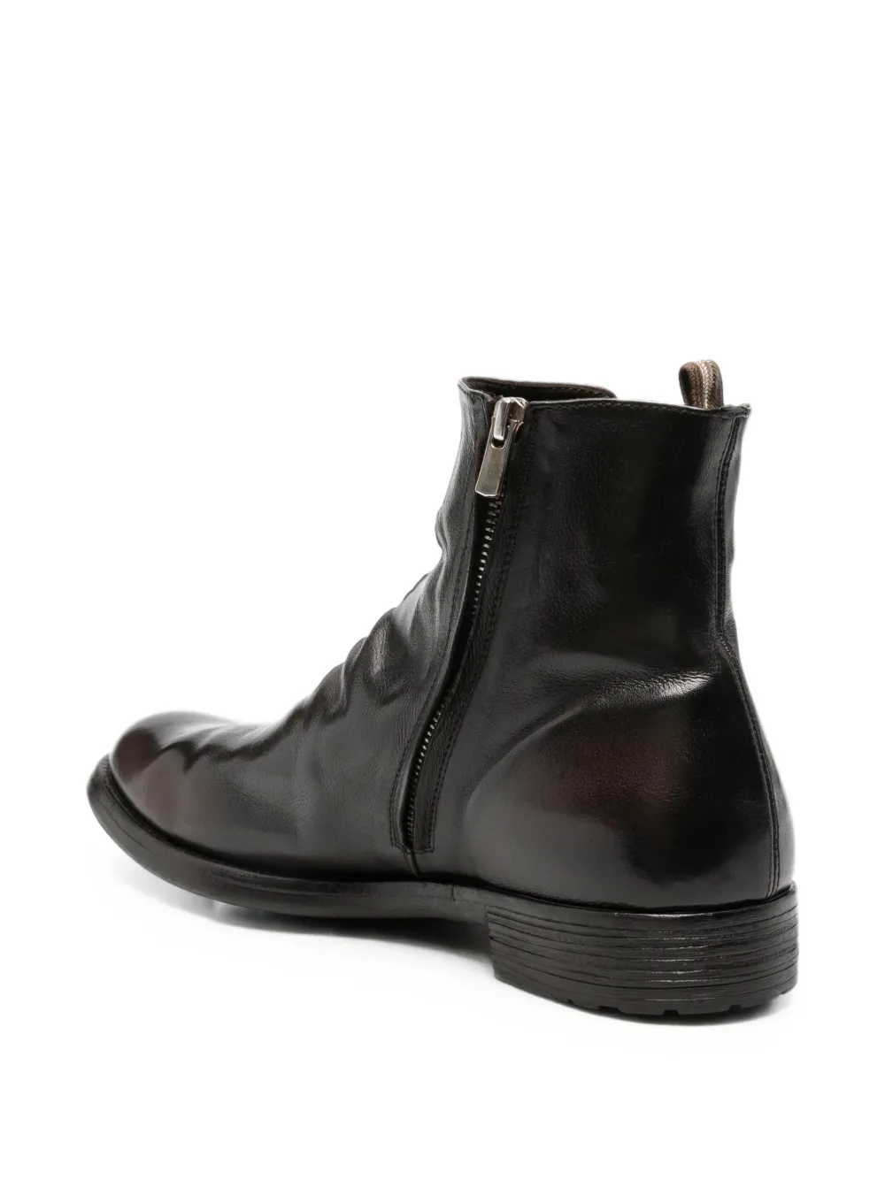 Officine Creative Hive side-zip leather ankle boots Zwart