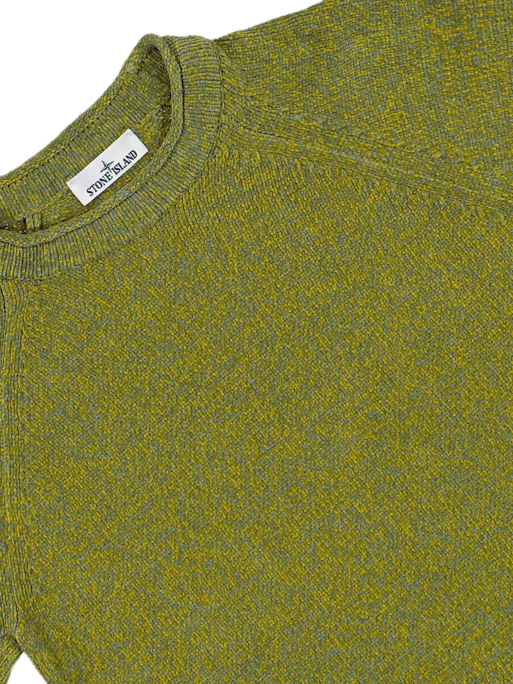 Stone Island Mouliné katoenen chenille ruimvallende trui met ronde hals en raglan mouwen Groen