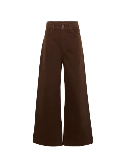 MSGM Kids logo-print wide-leg jeans