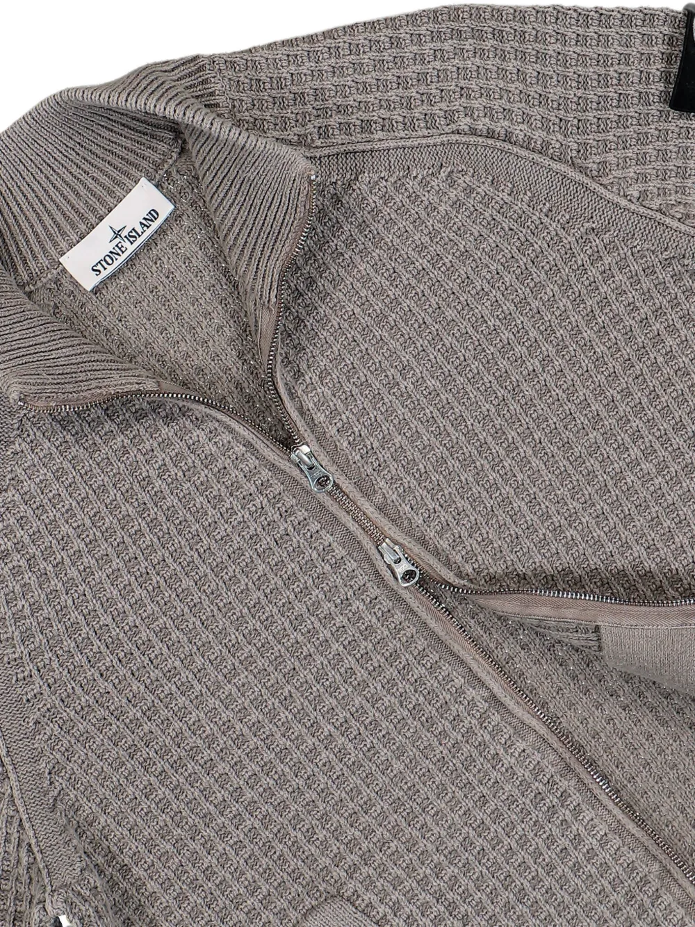 Stone Island 5100034 ruimvallende trui met rits en opstaande kraag Grijs