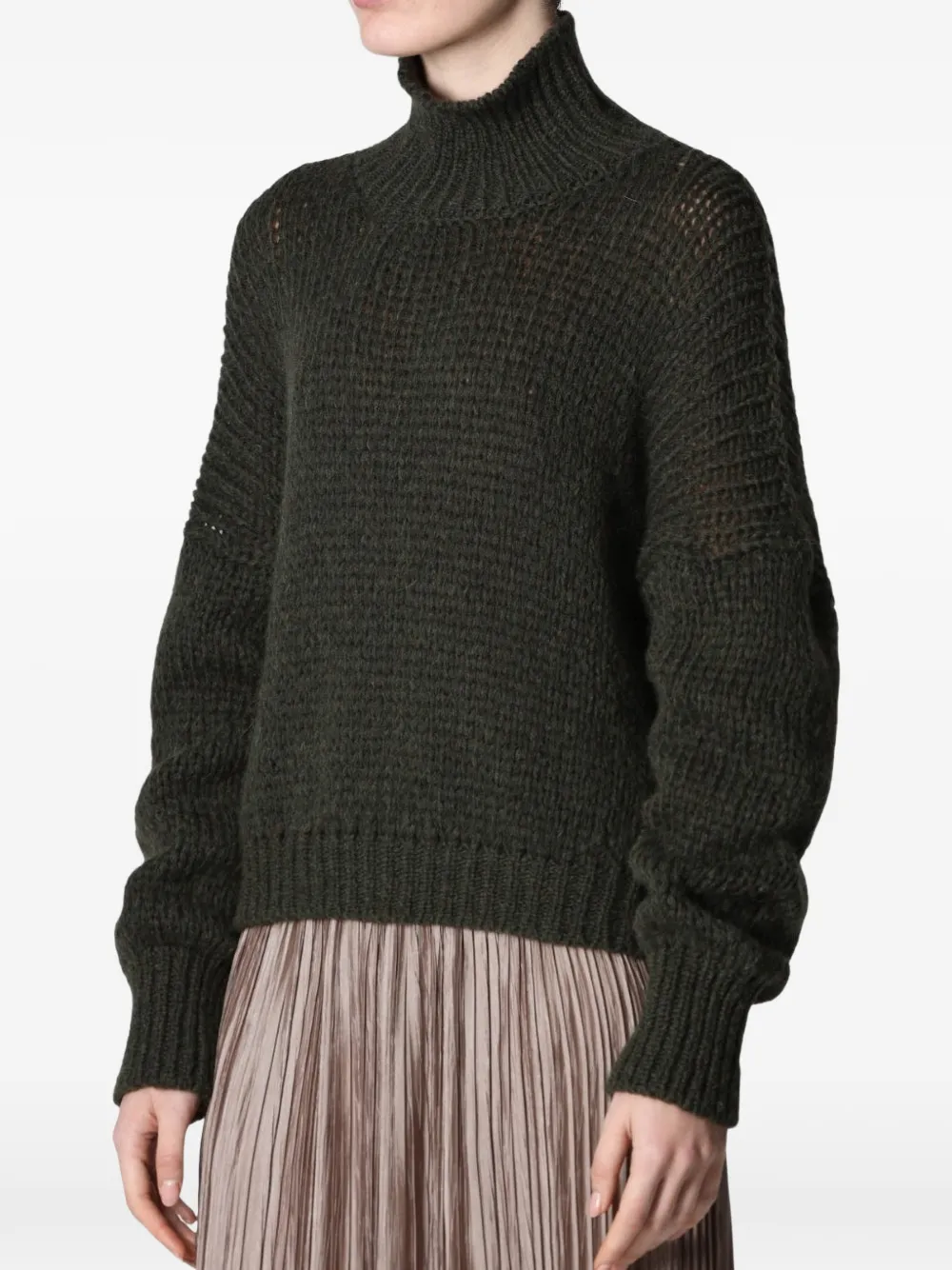 Roberto Collina turtleneck chunky-knit sweater - Verde