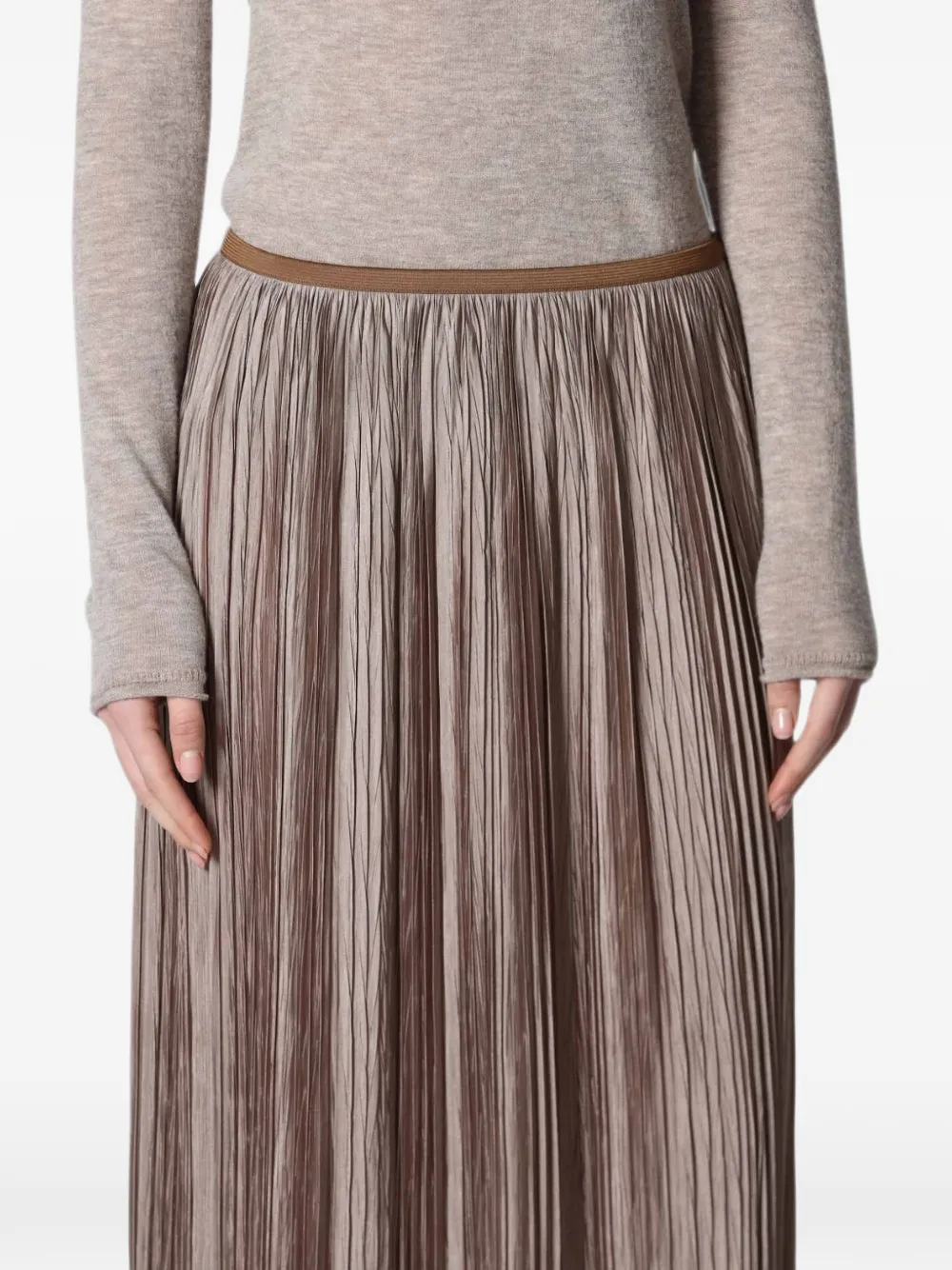 Roberto Collina Mini-plooirok Beige
