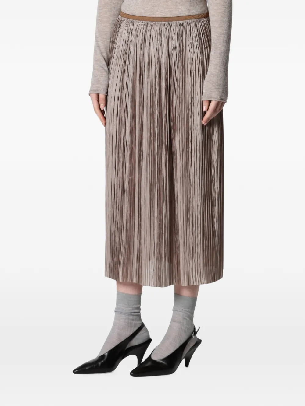 Roberto Collina Mini-plooirok Beige