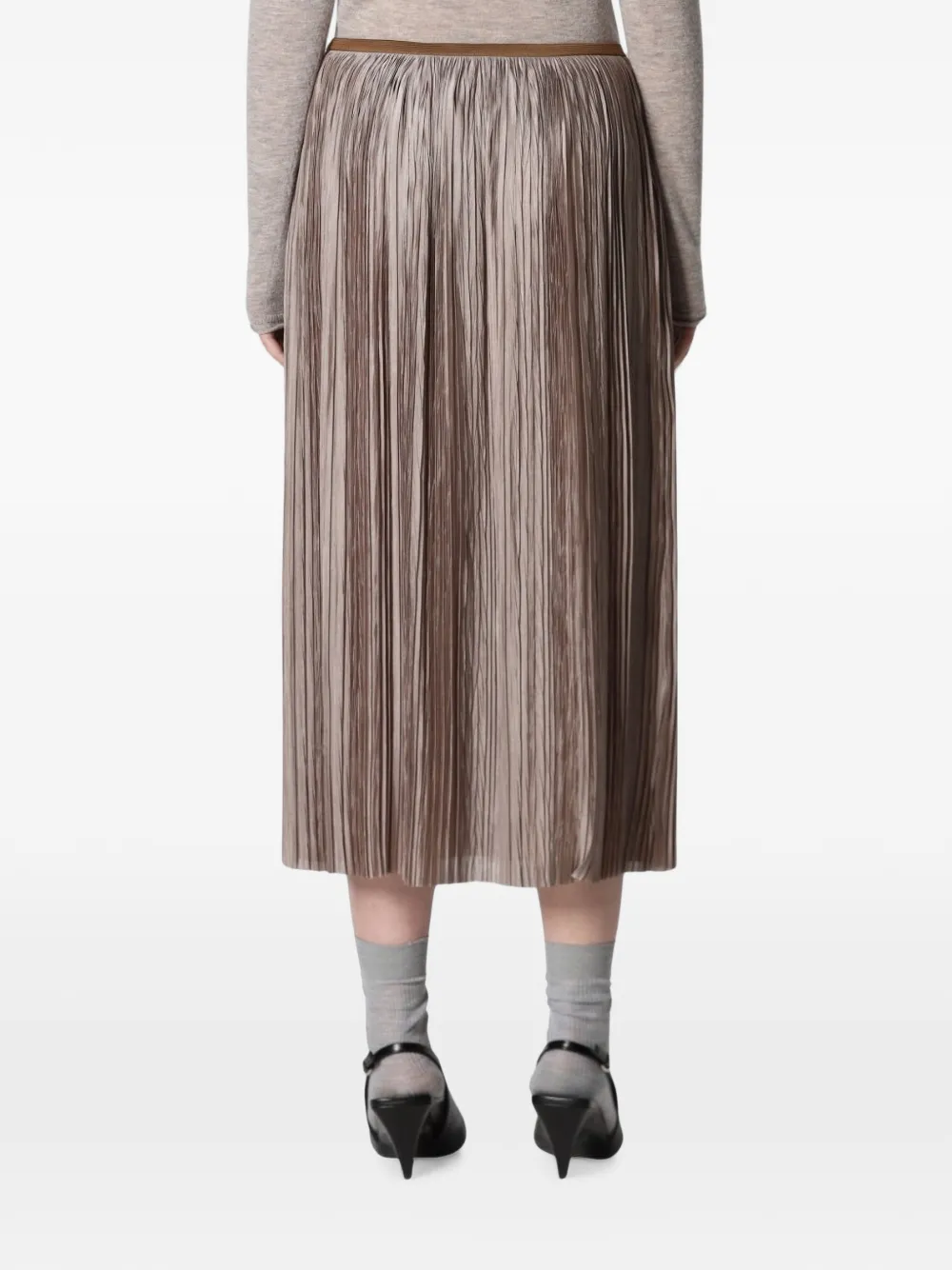 Roberto Collina Mini-plooirok Beige