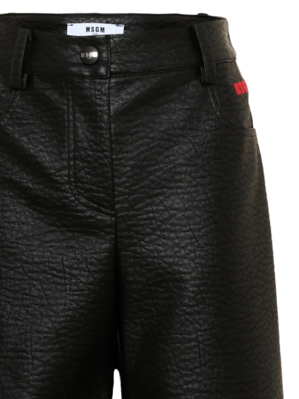 MSGM Kids Broek met geborduurd logo en textuur Zwart