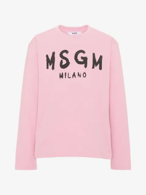 MSGM Kids logo-print long-sleeve T-shirt