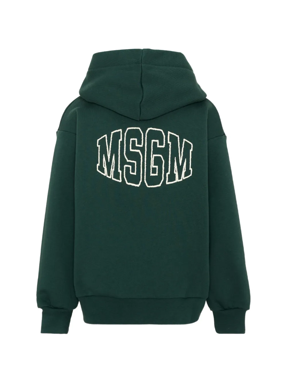 MSGM Kids Hoodie met logoprint en rits Groen
