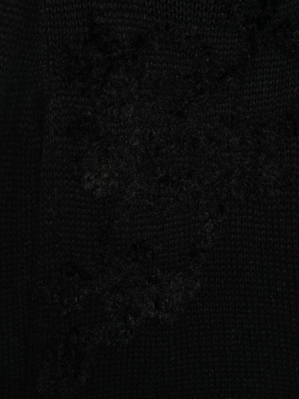 Ann Demeulemeester Trui van mohairblend met bloemenpatch Zwart