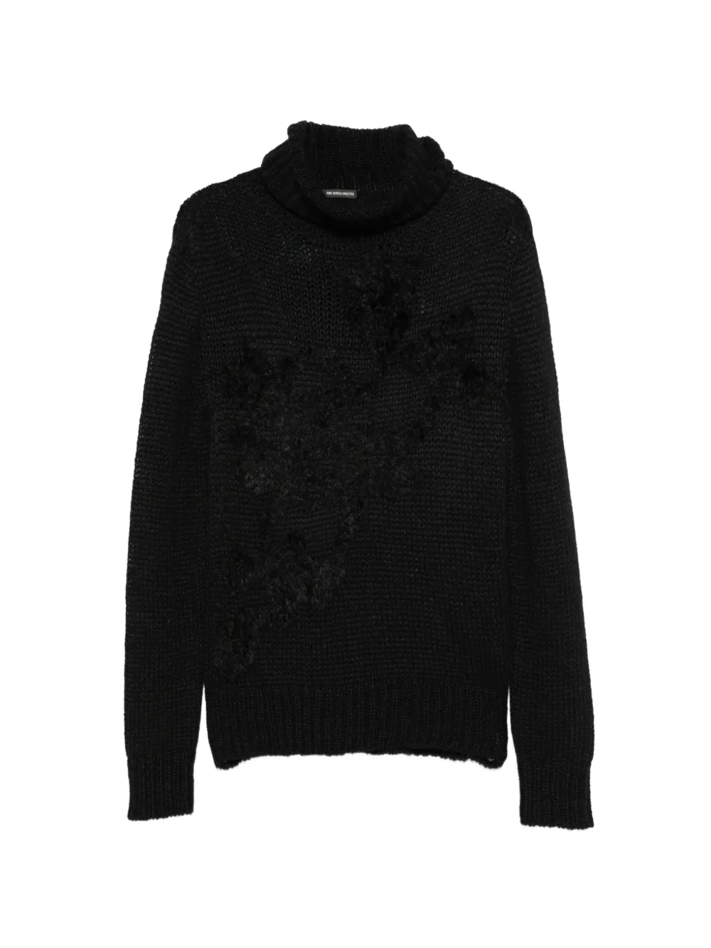 Ann Demeulemeester mohair-blend floral-patch sweater