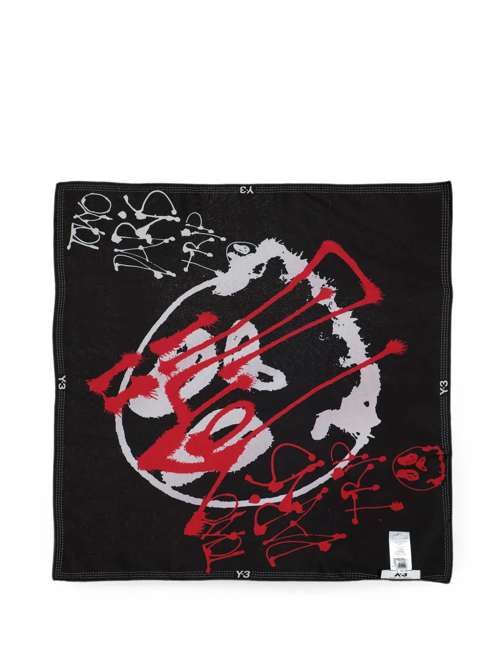 Y-3 Chito sjaal met grafische print Zwart
