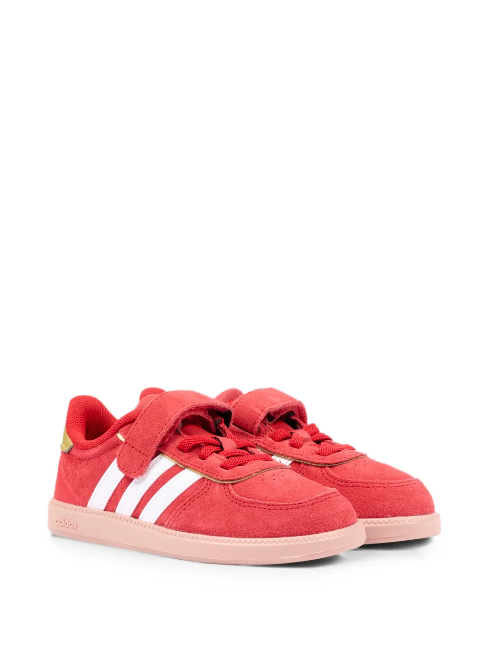 adidas Kids touch-strap leather sneakers - Rosso