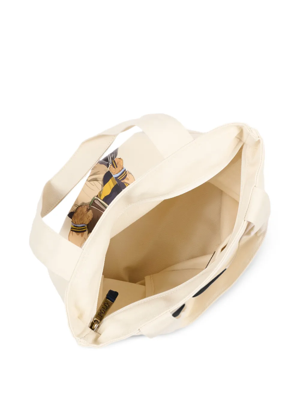 POLO RALPH LAUREN KIDS Polo Bear canvas shopper Beige