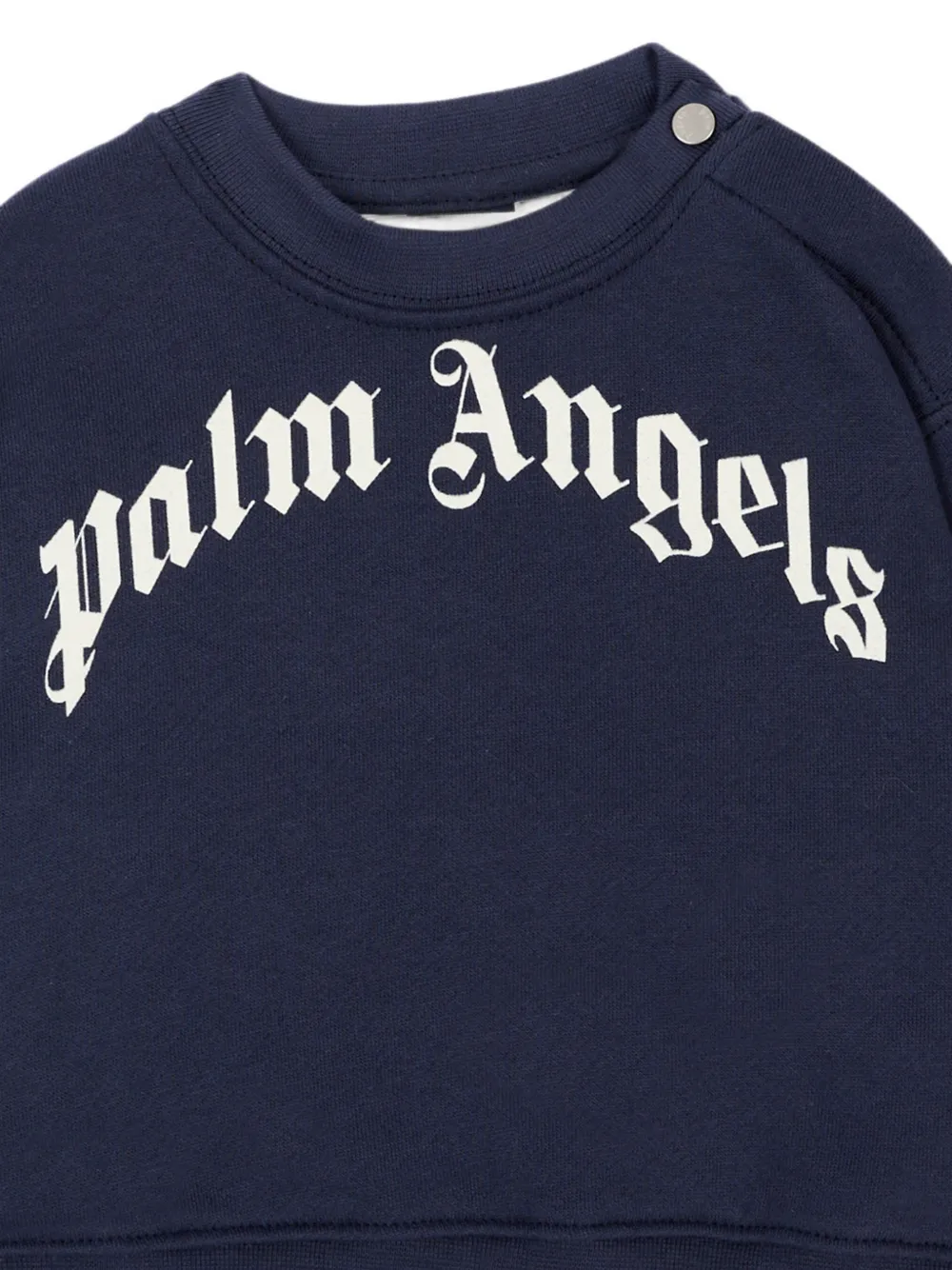 Palm Angels Kids logoprint trui met schouderknoop Blauw