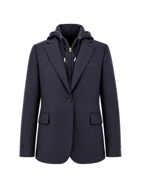 Eleventy hooded single-breasted blazer