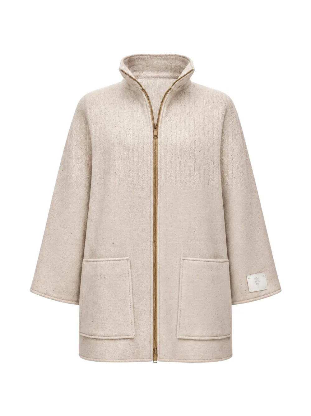 Eleventy herringbone-weave zip-up coat - Nude
