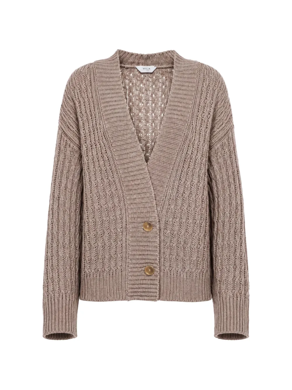 Malo Kabelgebreid vest Bruin