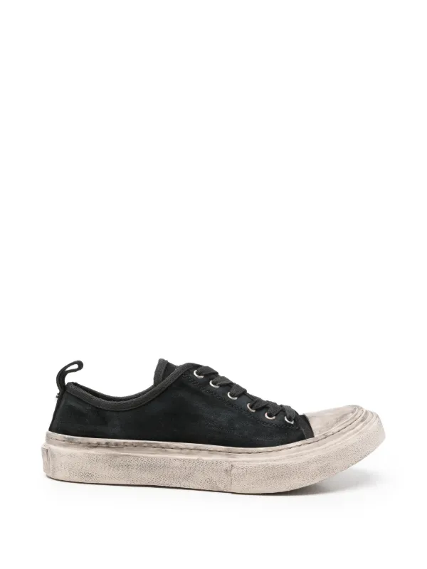 Ann Demeulemeester Halli Distressed-effect Lace-up Sneakers in Black