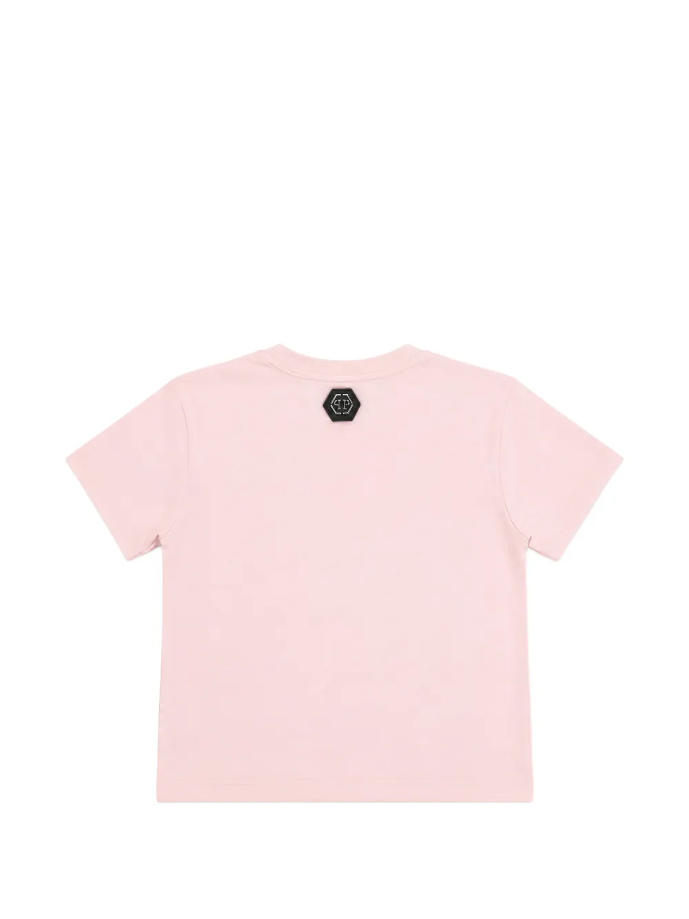 Philipp Plein Junior T-shirt verfraaid met kristallen en teddybeerpatroon Roze