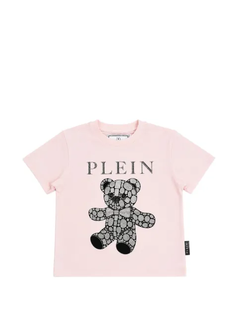 Philipp Plein Junior  teddy bear-motif crystal-embellished T-shirt