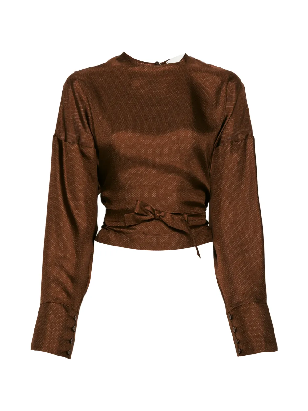 CO.GO satin-finish tie-waist top