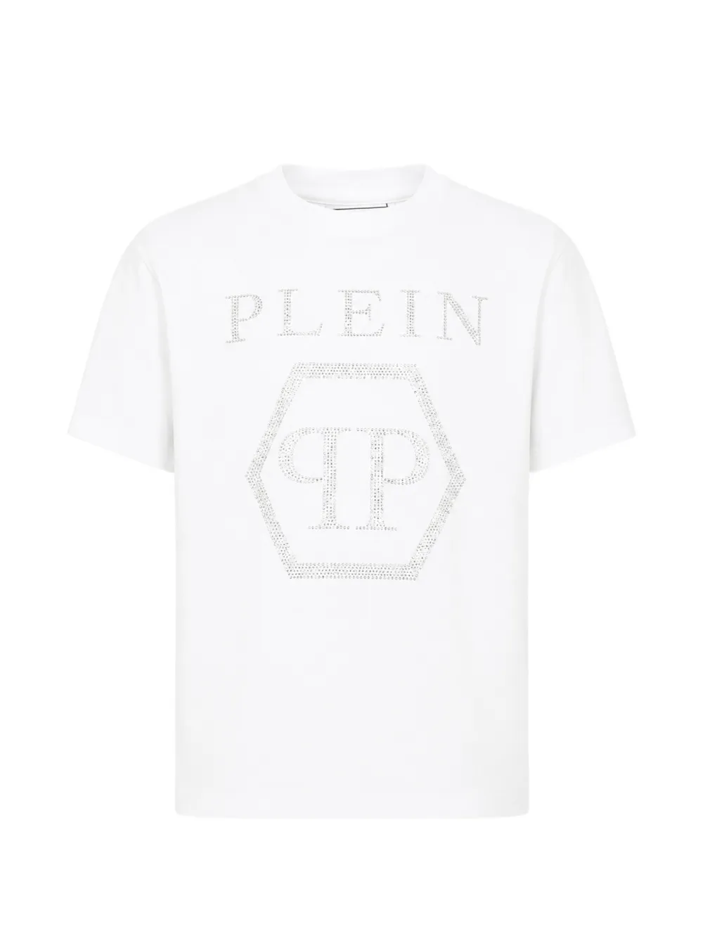 Philipp Plein Junior rhinestone-embellished logo T-shirt - Bianco