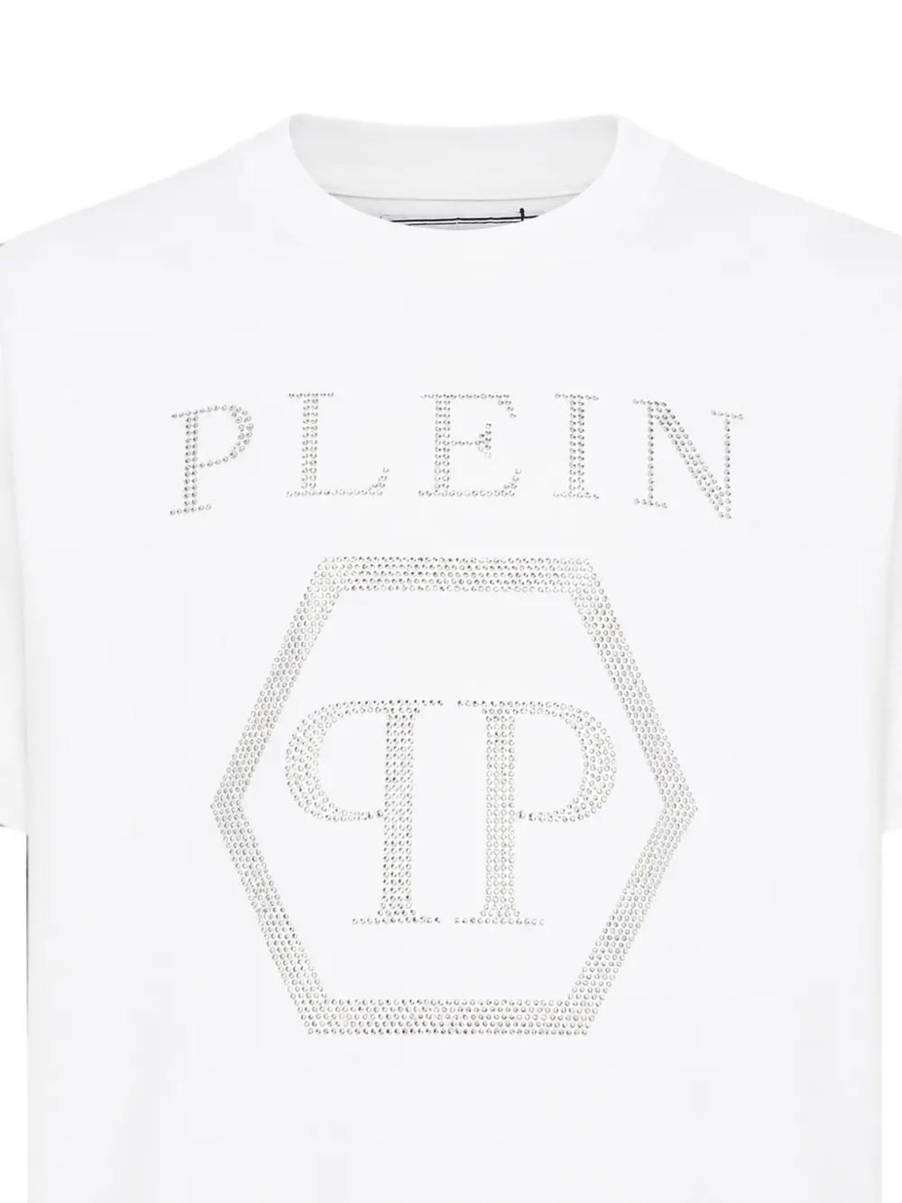 Philipp Plein Junior T-shirt verfraaid met stras Wit
