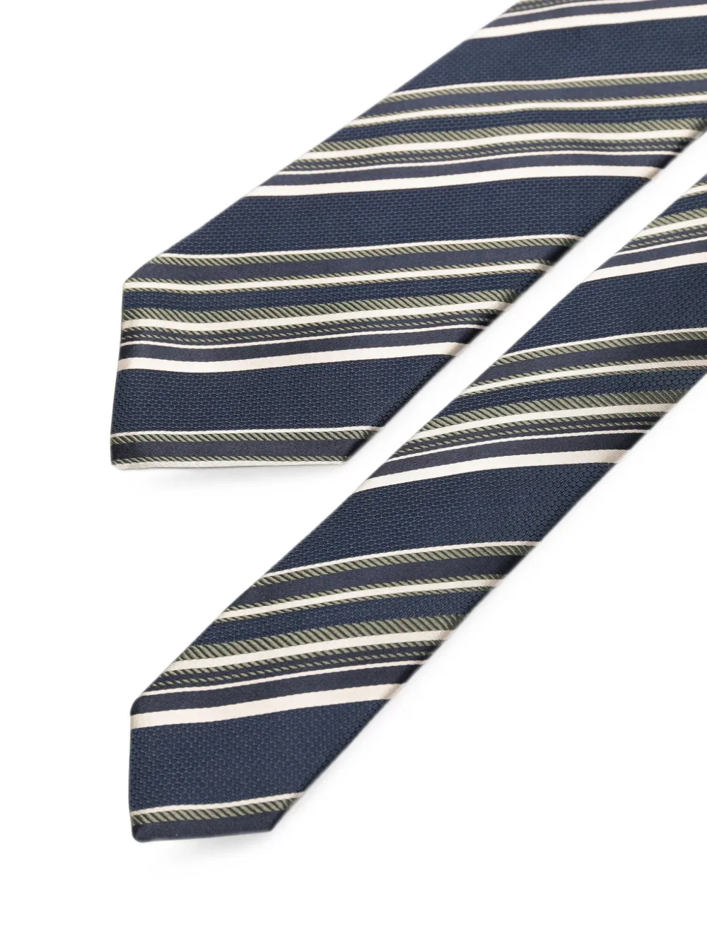 Kiton Gestreepte stropdas Blauw