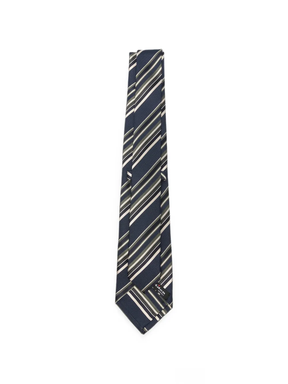 Kiton Gestreepte stropdas Blauw