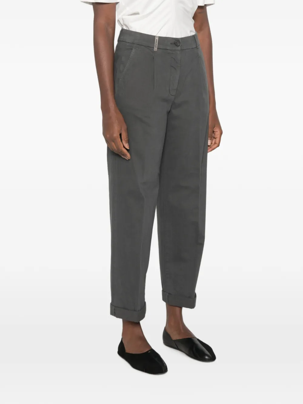 Peserico pleated-detail trousers Grijs